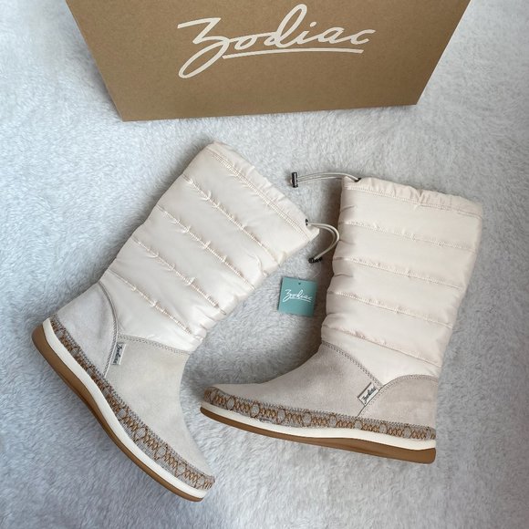 Zodiac Parson Women's Winter Boots Mid-Calf Suede/Fabric Birch 7.5M / 8.5M